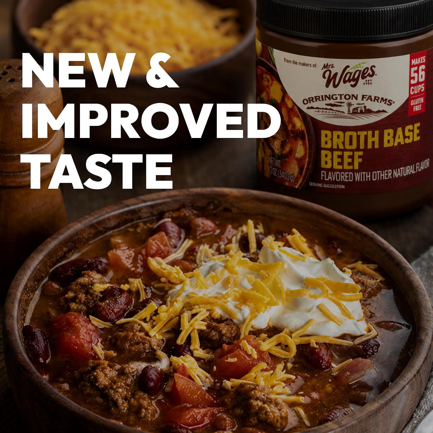 (3 pack) Mrs. Wages & Orrington Farms Beef Broth Base, Granulated Bouillon Seasoning, 12 oz Jar