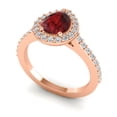 thumbnail image 2 of Diamond-Capitals 1.35 Carat Natural Diamond Garnet Gemstone Stylish Wedding Ring for Women Solid 18K Rose Gold Size 10, 2 of 8
