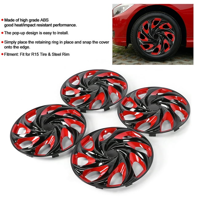 Tapacubos 4 Uds. Tapacubos De Rueda De 15 Pulgadas, Tapacubos A Presión, Accesorios Para Automóviles Aptos Para Llantas De Acero R15