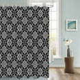thumbnail image 3 of Fabric Shower Curtain, Morocco Black and Grey Geometric Floral Shower Curtains with 12 Hooks Waterproof Machine Washable Bath Curtains for Bathroom,48x 72in, 3 of 6
