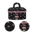 thumbnail image 4 of Unique Bargains 1 Pc Large Pendant Bow Makeup Bag Black Pink Polyester, 4 of 6