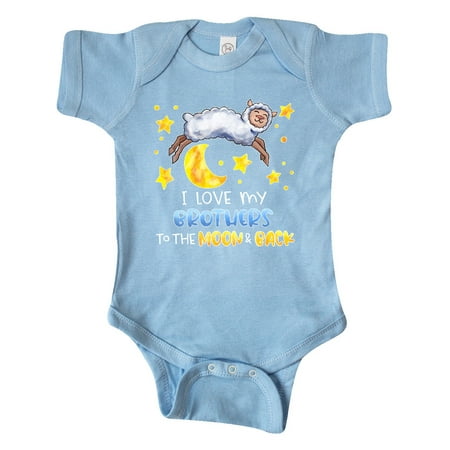 

Inktastic I Love my Brothers to the Moon and Back Cute Sheep Gift Baby Boy or Baby Girl Bodysuit
