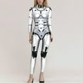 thumbnail image 2 of HXWCHs Women's Futuristic Skeleton Robot Graphic Full Body Jumpsuit Halloween with 3D Print Design and Back Zipper XXXXL Light Gray, 2 of 5