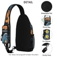 thumbnail image 3 of Sling Backpack,Halloween Pumpkins Skulls Bats and Eyeballs Crossbody Bag with Water Bottle Holder,Waterproof Sling Bag for Men/Women with Chest Phone Holder for Hiking,Travel, 3 of 6