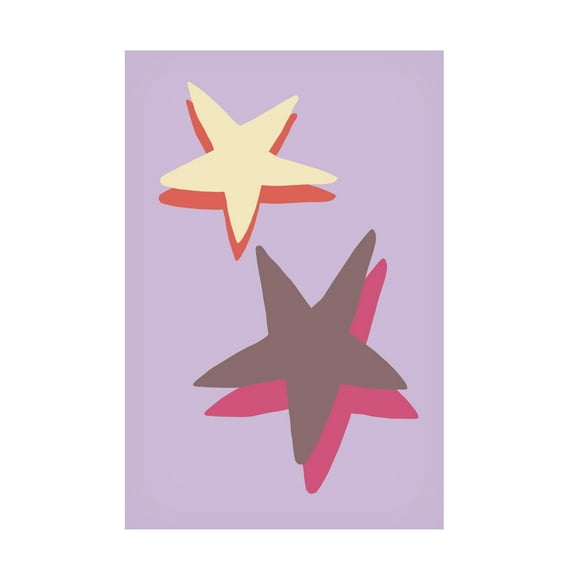 Canvas Wall Art - Pictufy Studio 'Lilac Star' Wall Art for Living Room, Bedroom, or Office Décor by Trademark Fine Art - 12 x 19 Inches