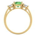 thumbnail image 4 of 1.5 ctw 3 Stone Anniversary Ring for Women | Round Cut Simulated Green Diamond | Hyperallergenic Solid 18K Yellow Gold, 4 of 5