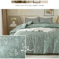 XXZH 3 Pieces Duvet Cover Full Size White Duvet Cover with Blue Floral