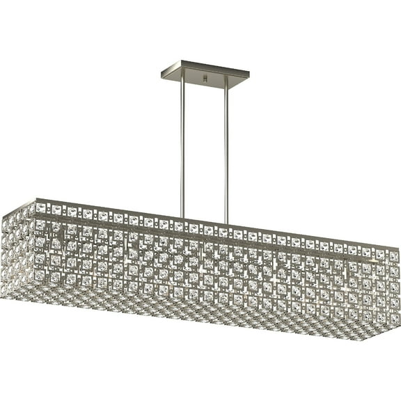 Volume Lighting 5-Light Indoor Elegant Glam Brushed NickelRectangle