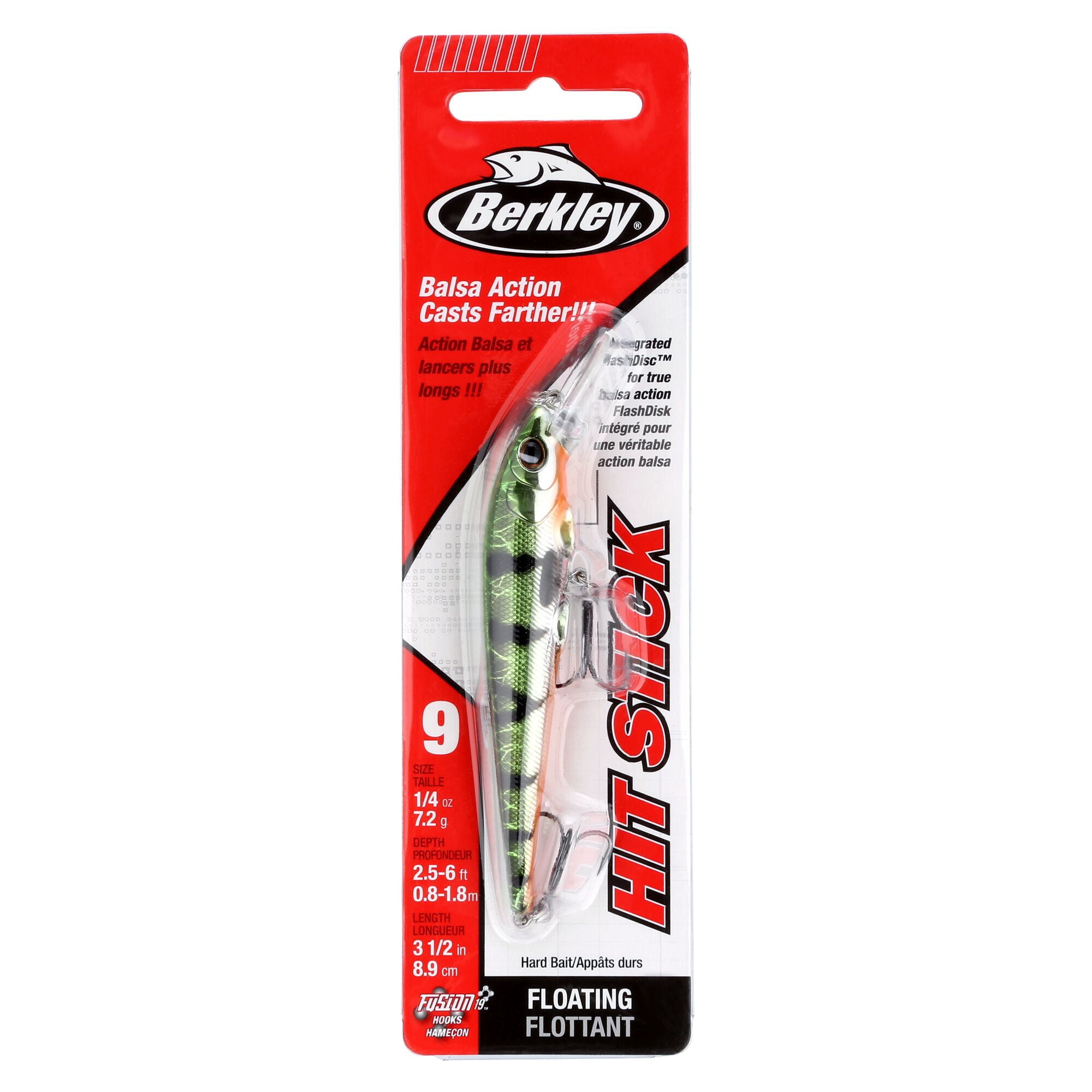 Berkley Hit Stick, 3.5 in, Crankbaits, Chrome Perch (1 Count)