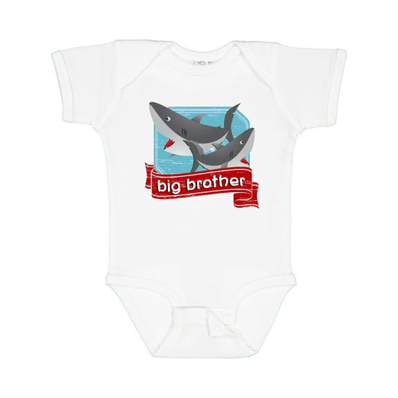 Inktastic Big Brother Shark Boys Baby Bodysuit