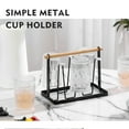 thumbnail image 2 of Estante Para Secar Tazas, 6 Ganchos, Mango De Madera, Galvanoplastia, Arte Del Hierro, Ahorro De Espacio, 13x23,5x18,5 Cm, ​​Organizadores De Tazas Para El Hogar Y La Oficina, 2 of 6