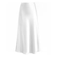 thumbnail image 4 of BUIGTTKLOP Women's Satin Midi Skirt Elastic High Waisted A Line Spring Summer Flowy Silk Long Skirts for Women, 4 of 6