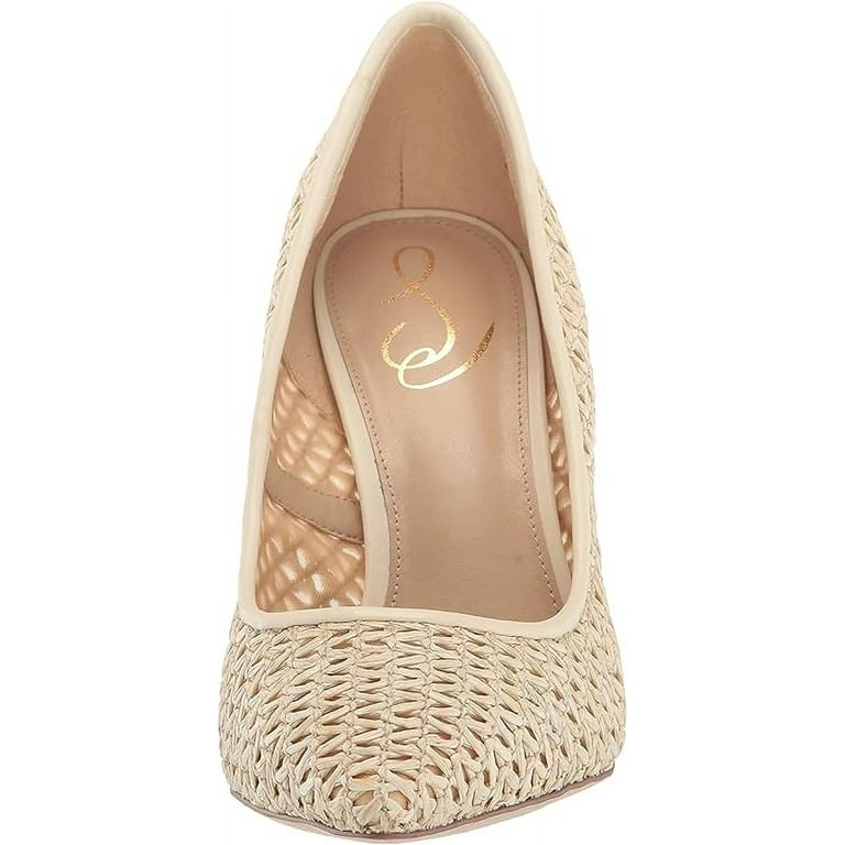 Sam Edelman Hazel Ivory Raffia Stiletto Heel Pointed Toe Slip On