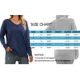 thumbnail image 5 of MOSHU V Neck Sweaters for Women Fall Lightweight Knit Pullover Sweater Side Slits Tops, 5 of 8