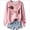 Pink, variant on Women's Fall Sweaters Long Sleeve Cute Dog Graphic Sweater Crewneck Color Block Knit Pullover Fall Fashion Winter Tops