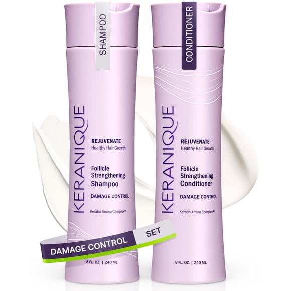 Set de champú y acondicionador Keranique para cabello dañado