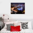 thumbnail image 3 of Chilfamy  Knoxville Tennessee River Bridge At Night Canvas Poster Holiday Gift Picture Modern Aesthetics Mural Wall Art Decoration (framed,20x16 Inch), 3 of 3