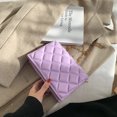 thumbnail image 4 of Bolso bandolera de hombro de PU para mujer con patrón de celosía a la moda (rojo) Tmvgtek Para estrenar, 4 of 9