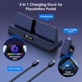 thumbnail image 3 of Charging Dock for PlayStation Portal, 3 in 1 Charging Stand for PS5 Portal with 14 RGB Light and 4.9ft USB C Charging Cable, Portable Charger Accessories for PlayStation Portal Remote Player(Black), 3 of 8