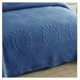 thumbnail image 4 of 3-Piece 100% Cotton Oversized Bedspread Lightweight Quilt Coverlet Embroidery Farmhouse Bedding Set (Tf Midtone Blue, Oversized Queen (100"x106")), 4 of 8