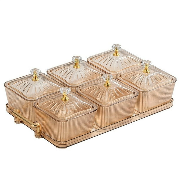 para Servir Refrigerios de Frutas Secas, Bandeja para Servir Aperitivos, 6 Tazones Multiusos, Tazones para Servir Divididos, Como Se Muestra