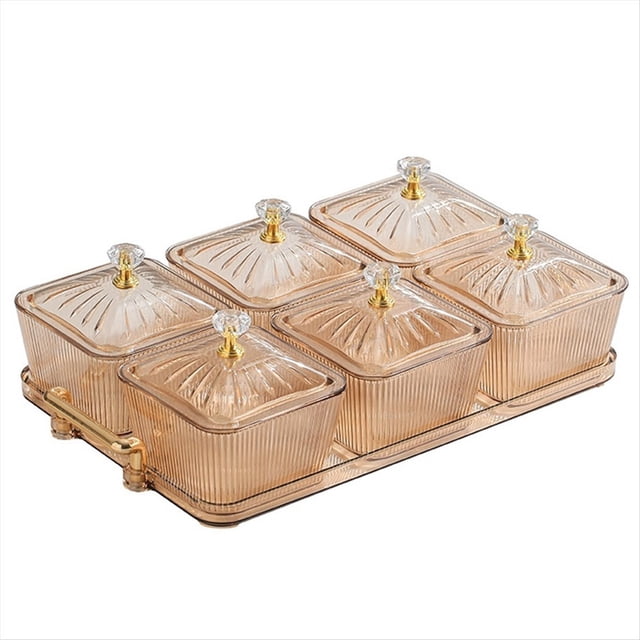 para Servir Refrigerios de Frutas Secas, Bandeja para Servir Aperitivos, 6 Tazones Multiusos, Tazones para Servir Divididos, Como Se Muestra