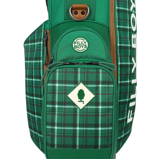 Filly Boys Women's Stand Golf Bag 8.5-Inch Lightweight Green Check Pattern with Dividers