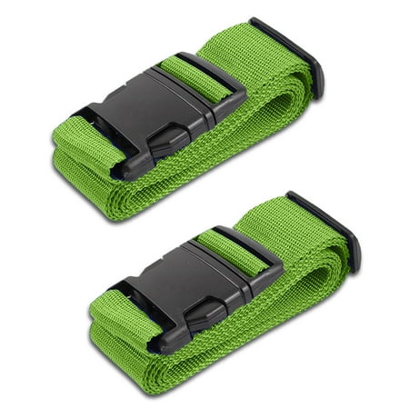 HeroFiber Lime Green Luggage Belts Suitcase Straps Adjustable and Durable, Travel Case Accessories, 2