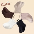 thumbnail image 4 of 5 Pairs Baby Girl Ruffle Crew Socks Toddler Infant Girls Dress Sock Soft Cotton Socks,0-5T, 4 of 7