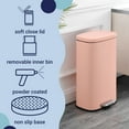 thumbnail image 6 of happimess Curtis 8-Gallon Step-Open Trash Can, Flamingo Pink, HPM1011F, 6 of 10