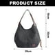 thumbnail image 2 of Bolso de hombro multibolsillos para mujer, bolso de lona, bolso de un solo hombro, artístico y minimalista Azul + Negro, 2 of 5