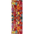 thumbnail image 1 of Unique Loom Lyon Collection Tapis de Course Abstrait Moderne, 2 x 6 Pieds, Multi/bleu, 1 of 5