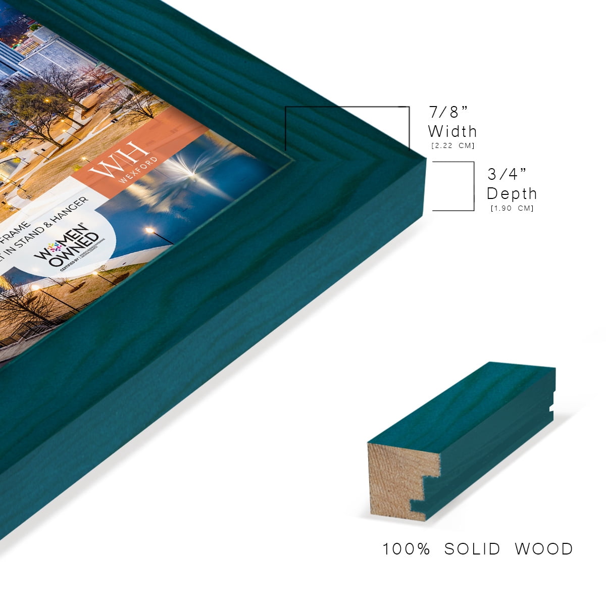 Woodgrain 6 in. x 8 in. Ocean Blue Picture Frame Set (Set of 4)