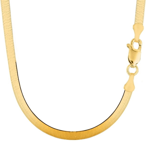 14k Yellow Solid Gold Imperial Herringbone Chain Necklace 5 0mm 24 Walmart Com