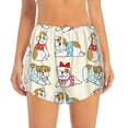 thumbnail image 3 of Uemuo Cute Bull Dog Pattern Women's Athletic Shorts High Waisted Running Shorts with Liner Pockets Gym Elastic Workout Shorts-Large, 3 of 9