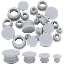 24PCS 4 Sizes Silicone Stoppers for Salt and Pepper Shakers 13/64 5/16 7/16 19/32 Inch Silver Salt Plug Stopper Replacement Bottle Caps Reusable Round End Cap Corks for Bottles Pots DIY