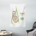 thumbnail image 1 of Sloth Tapestry, Mother and Baby Animals Family Happiness Watercolor Boho Tropical Elements, Wall Hanging for Bedroom Living Room Dorm Decor, 40W X 60L Inches, Light Brown Green, by Ambesonne, 1 of 2