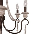 thumbnail image 2 of Cusp Barn Farmhouse Chandelier French Country 6 Candle Light Wood Bead Pendant Light for Dining Room, Bedroom(Rusty), 2 of 7