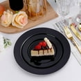 thumbnail image 4 of 100PCS Black Plastic Plates, Black Disposable Plates for 50 Guests, 50 Dinner Plates 10.25 inch and 50 Dessert Plates 7.5 inch for Party, Graduation, Wedding, 4 of 6