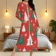 thumbnail image 4 of Batas para mujer, camisón con estampado navideño y camisón de invierno con cremallera y bolsillos, pijama holgado para mujer, 4 of 9