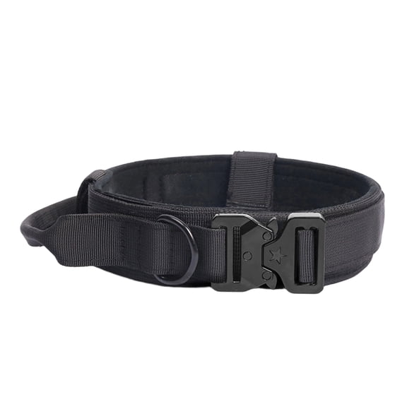 Outdoor Medium & Large Dog Training Tactical Pet Collar - Black, L