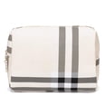 thumbnail image 2 of Bolsa de maquillaje Jessyline, grande, lujosa, de piel vegana, color beige, 2 of 6