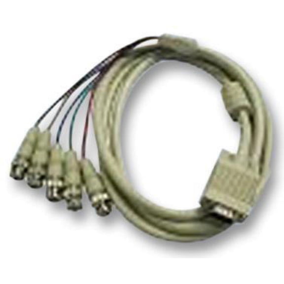 PRO SIGNAL - 5x BNC Male to 15 Pin SVGA Male Lead, 2m Ivory