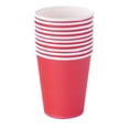 thumbnail image 1 of Wosthever 50x vasos desechables no tóxicos, vasos de papel de fiesta de línea suave resistentes a desgarros de calidad alimentaria, vasos para Mostrada rojo, 1 of 6