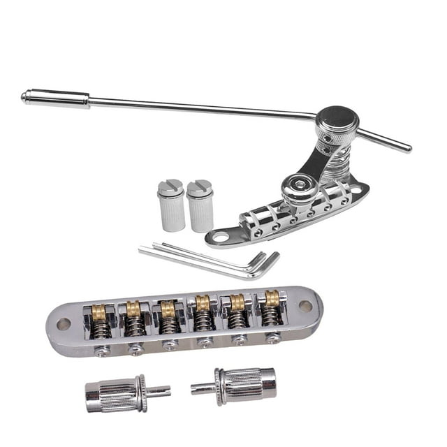 Tachiuwa Pont de Guitare Électrique Selles à Rouleaux Pont de Tremolo de Guitare Remplace le Tremolo de Queue pour Instrument à 6 Cordes Exercice de Spectacle