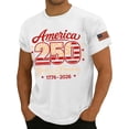 thumbnail image 3 of America 250 Shirts for Men Independence Day Usa Flag Print Short Sleeve Crew Neck Tees Moisture Wicking Relaxed Fit Comfy Casual Shirts, White, #01 White, 3 of 4