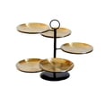 thumbnail image 5 of Cookie Tray, Fruits Snack Serving Platter, 5 Plate Display Plate, Detachable Centerpiece Dessert Stand, Serving Stand and Platters Set for Party Gold, 5 of 8