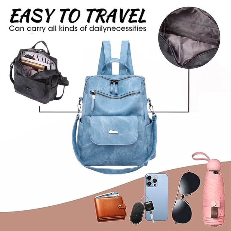 PU Leather Backpack Purse Multipurpose Handbag Shoulder Bag Travel Spencer Backpack Purse for Women PU Leather Travel Bag  main image 4