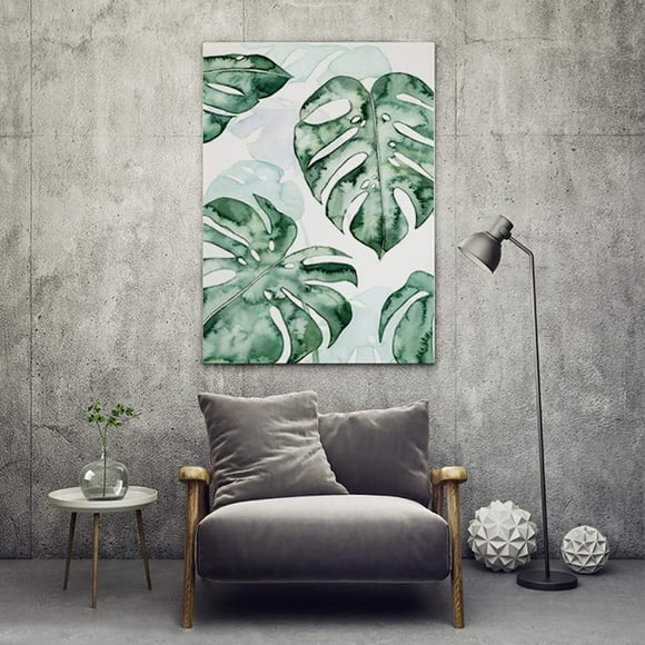 Tropical Turtle Leaf Canvas Printed Oil Painting Oil Poster picture; Turtle leaf Picture Drawing for Home Office Wall