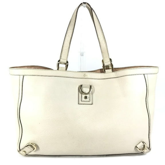 Pre-Owned GUCCI 141472 Logo Handbag Shoulder Bag Tote Leather Women's White (Fair)